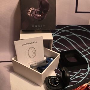 Smart Health Ring - Black - New - With Case& Charging Cords, Manual